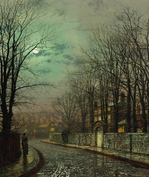 The Tryst Oil Painting by John Atkinson Grimshaw - Best Seller