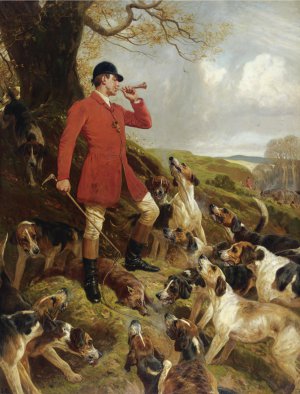 John Charlton, The Death - Recollection of a Kill with the Pytchley Hounds, Painting on canvas