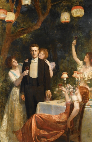 Famous paintings of Cafe Dining: At the Garden of Armida, 1899
