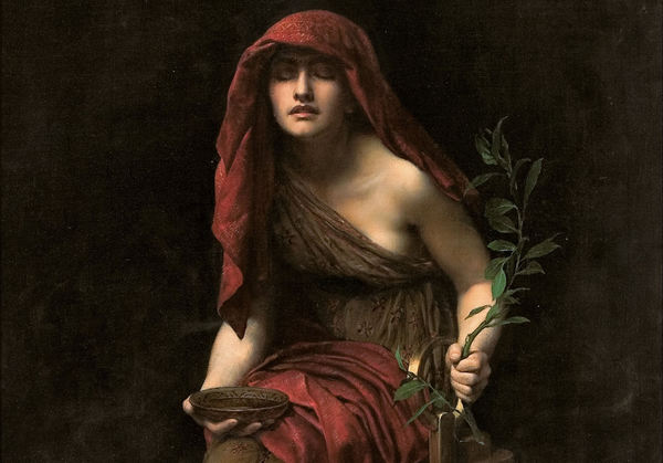 Priestess of Delphi, 1891. The painting by John Collier
