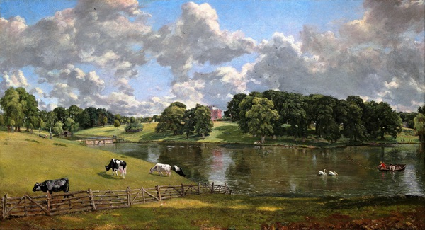At Wivenhoe Park. The painting by John Constable
