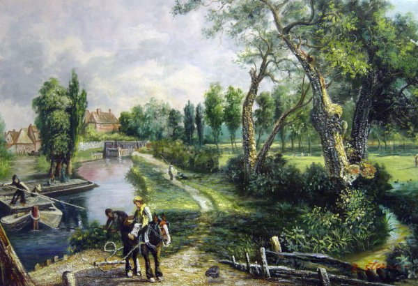 Flatford Mill. The painting by John Constable