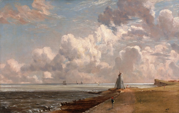 Harwich - The Low Lighthouse and Beacon Hill. The painting by John Constable