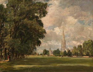 John Constable, Salisbury Cathedral from Lower Marsh Close, Painting on canvas