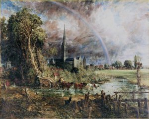 John Constable, Salisbury Cathedral From The Meadows, Painting on canvas