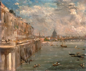 John Constable, Somerset House Terrace from Waterloo Bridge, Painting on canvas