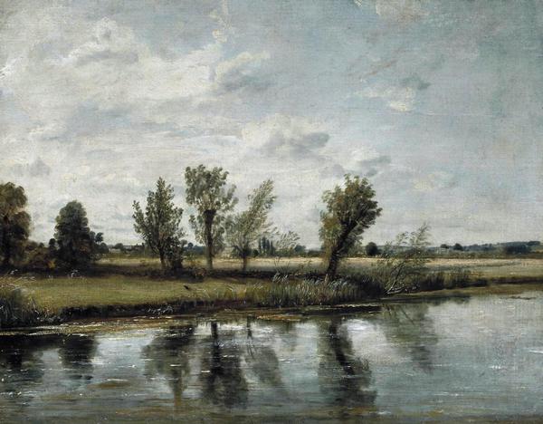 Water Meadows near Salisbury. The painting by John Constable