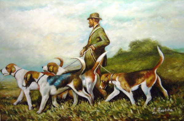 Hunting Exercise. The painting by John Emms