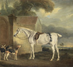 Famous paintings of Horses-Equestrian: Brass, at Cottesmore with the Cottesmore Hounds