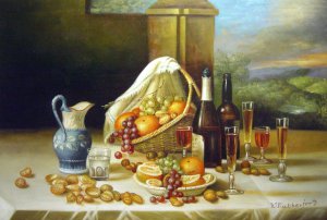 John Francis, A Luncheon Still Life, Painting on canvas