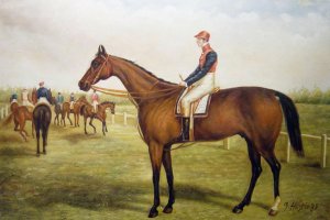 Famous paintings of Horses-Equestrian: Don John-The Winner Of The 1838 St. Leger, With William Scott Up