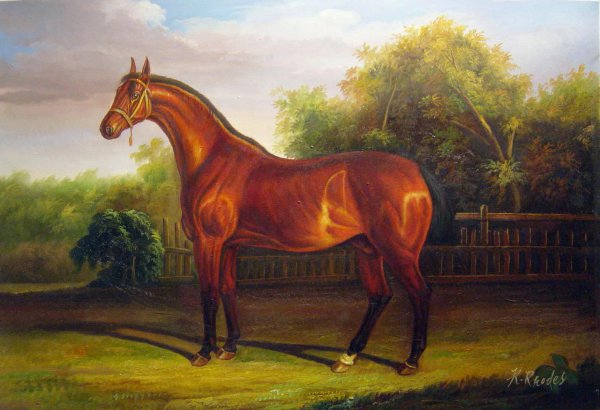Negotiator The Bay Horse In A Landscape. The painting by John Frederick Sr. Herring