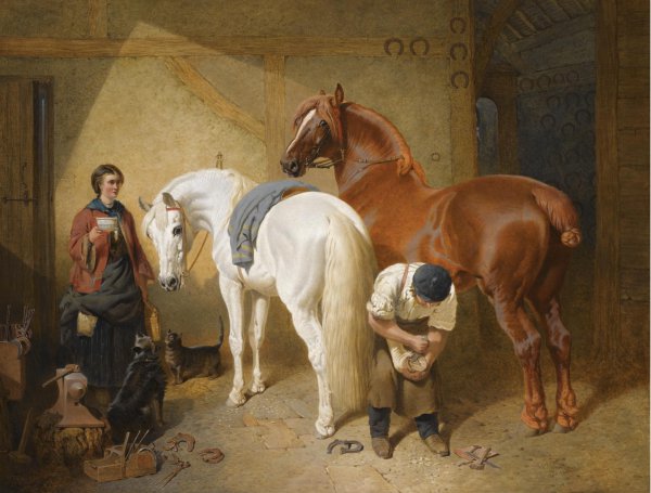 Shoeing Imaum. The painting by John Frederick Sr. Herring