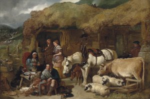 John Frederick Sr. Herring, The Gamekeeper's Shack in the Highlands, Painting on canvas