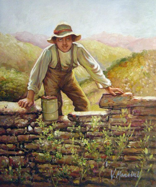 The Berry Boy. The painting by John George Brown
