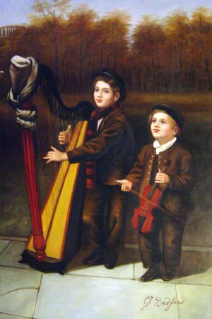 John George Brown, The Little Strollers, Painting on canvas