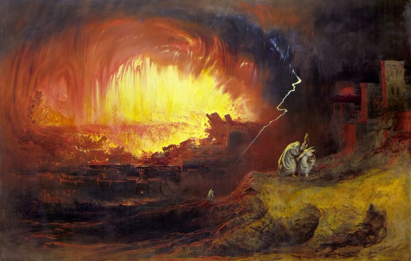 Sodom and Gomorrah. The painting by John Martin