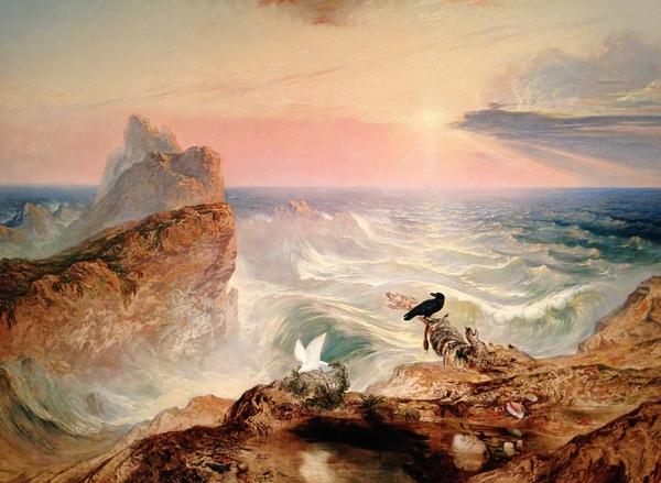 The Assuaging of the Waters. The painting by John Martin