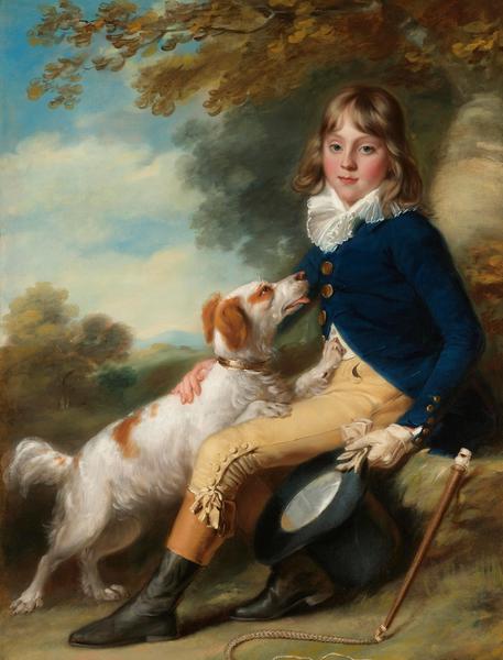 Portrait of Thomas Sheppard with His Spaniel. The painting by John Peter Russell