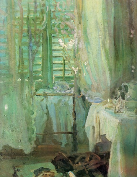 A Hotel Room. The painting by John Singer Sargent