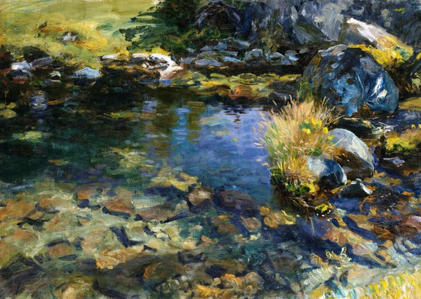 Alpine Pool. The painting by John Singer Sargent