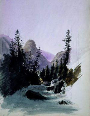 Famous paintings of Landscapes: Alpine View, Murren