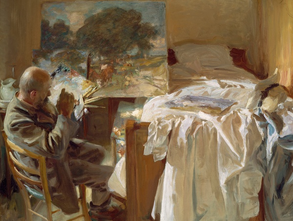 An Artist in His Studio. The painting by John Singer Sargent