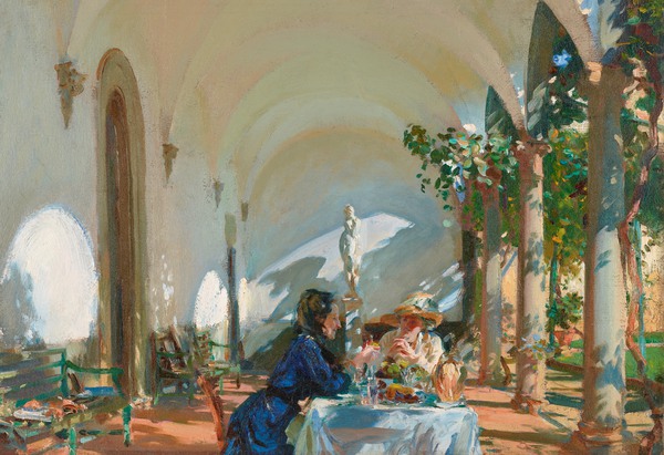 Breakfast in the Loggia. The painting by John Singer Sargent
