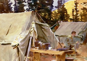 John Singer Sargent, Camp at Lake O'Hara, Painting on canvas