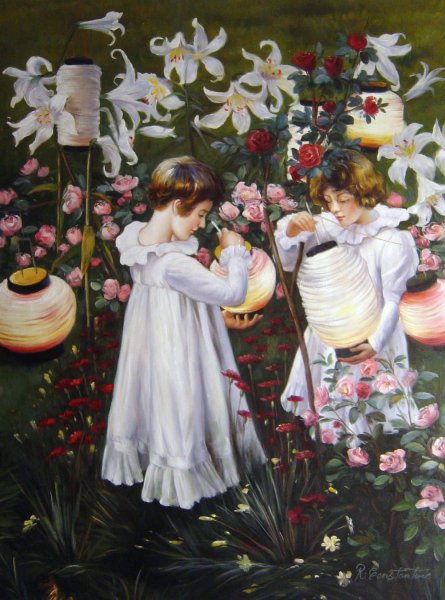 Carnation, Lily Lily, Rose. The painting by John Singer Sargent