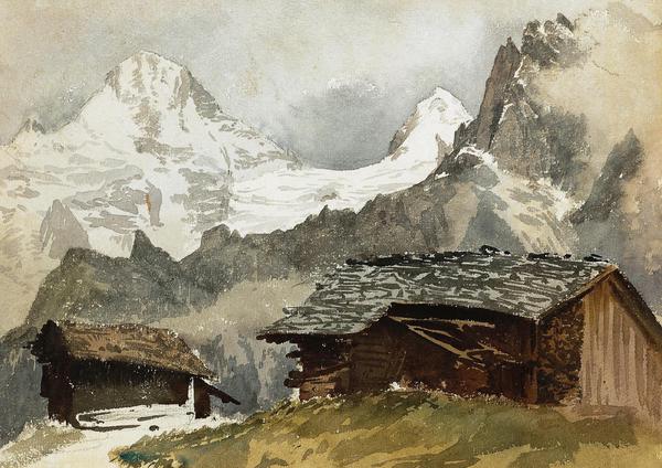 Chalets, Breithorn, Murren. The painting by John Singer Sargent