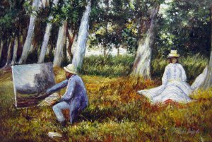 Reproduction oil paintings - John Singer Sargent - Claude Monet Painting By The Edge Of A Wood