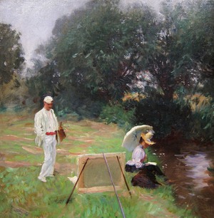John Singer Sargent, Dennis Miller Bunker Painting at Calcot, Painting on canvas