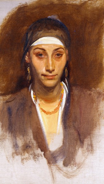 Egyptian Woman with Earrings. The painting by John Singer Sargent