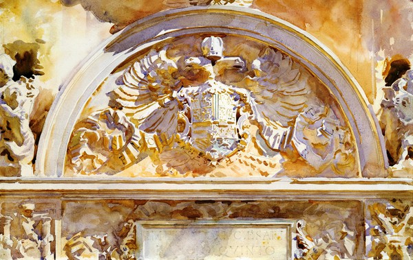 Escutcheon of Charles V of Spain. The painting by John Singer Sargent