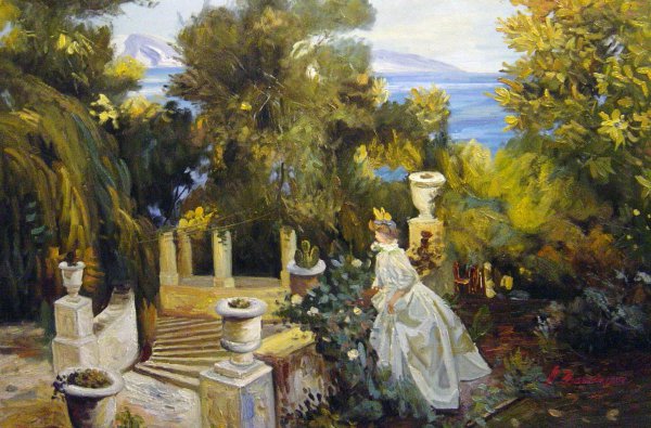 Garden In Corfu. The painting by John Singer Sargent