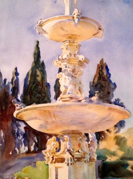 Italian Fountain. The painting by John Singer Sargent