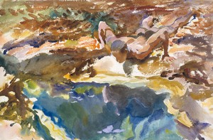 John Singer Sargent, Man and Pool, Florida, Painting on canvas
