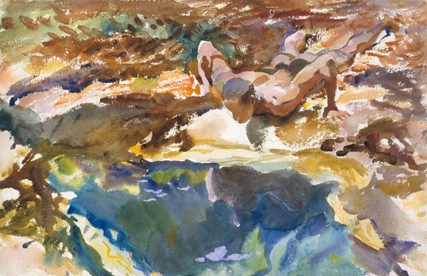 Man and Pool, Florida. The painting by John Singer Sargent