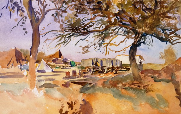 Military Camp. The painting by John Singer Sargent