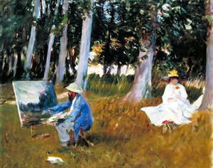 John Singer Sargent, Monet Painting by the Edge of a Wood, Painting on canvas