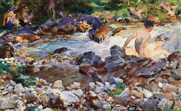 Mountain Stream. The painting by John Singer Sargent