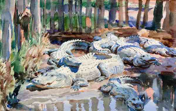 Muddy Alligators. The painting by John Singer Sargent