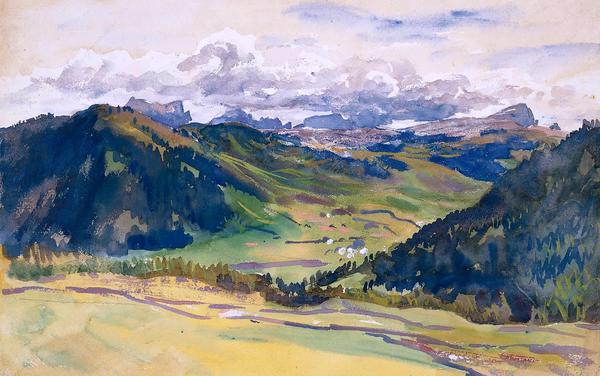 Open Valley, Dolomites. The painting by John Singer Sargent