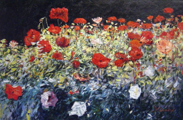 Poppies. The painting by John Singer Sargent