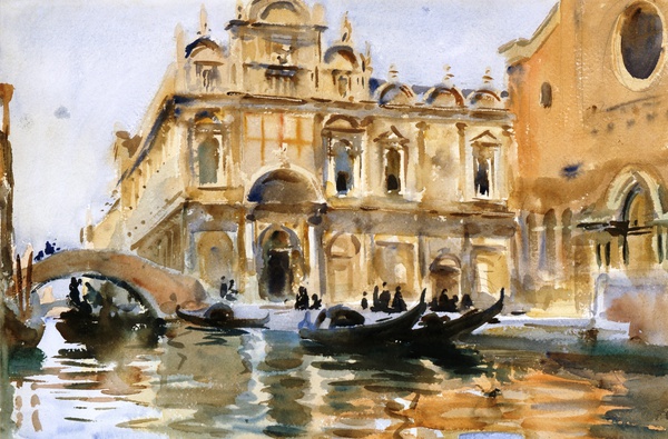At Rio dei Mendicanti, Venice. The painting by John Singer Sargent