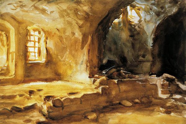 Ruined Cellar—Arras. The painting by John Singer Sargent
