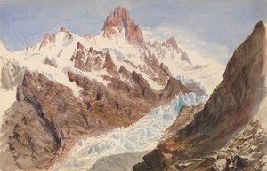 John Singer Sargent, Schreckhorn, Eismeer, Painting on canvas