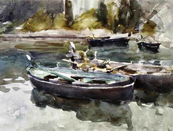 Small Boats. The painting by John Singer Sargent