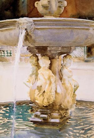 John Singer Sargent, Spanish Fountain, Painting on canvas